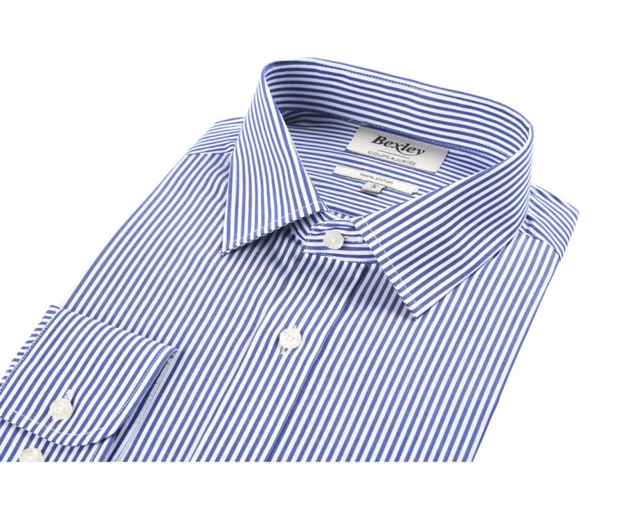 Navy and White striped cotton shirt - MAXIMILIEN