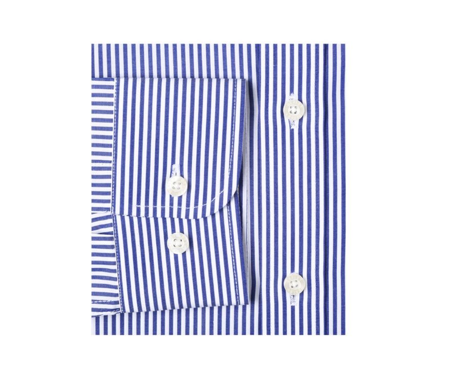 Navy and White striped cotton shirt - MAXIMILIEN