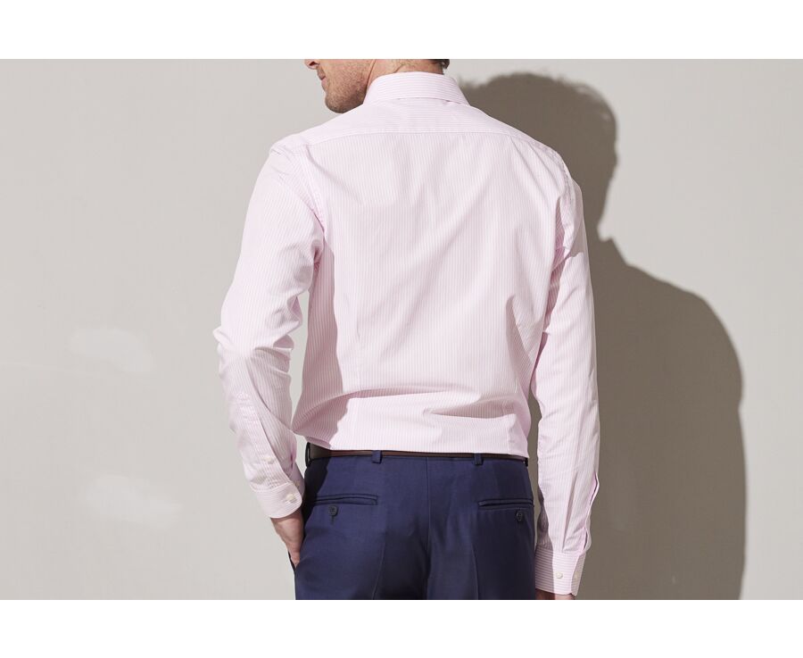 Pink and white striped poplin shirt - MAXIMILIEN