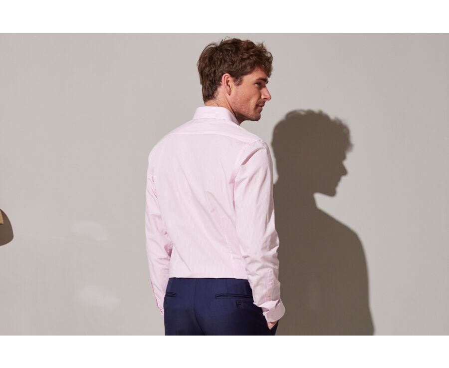 Pink and white striped poplin shirt - MAXIMILIEN