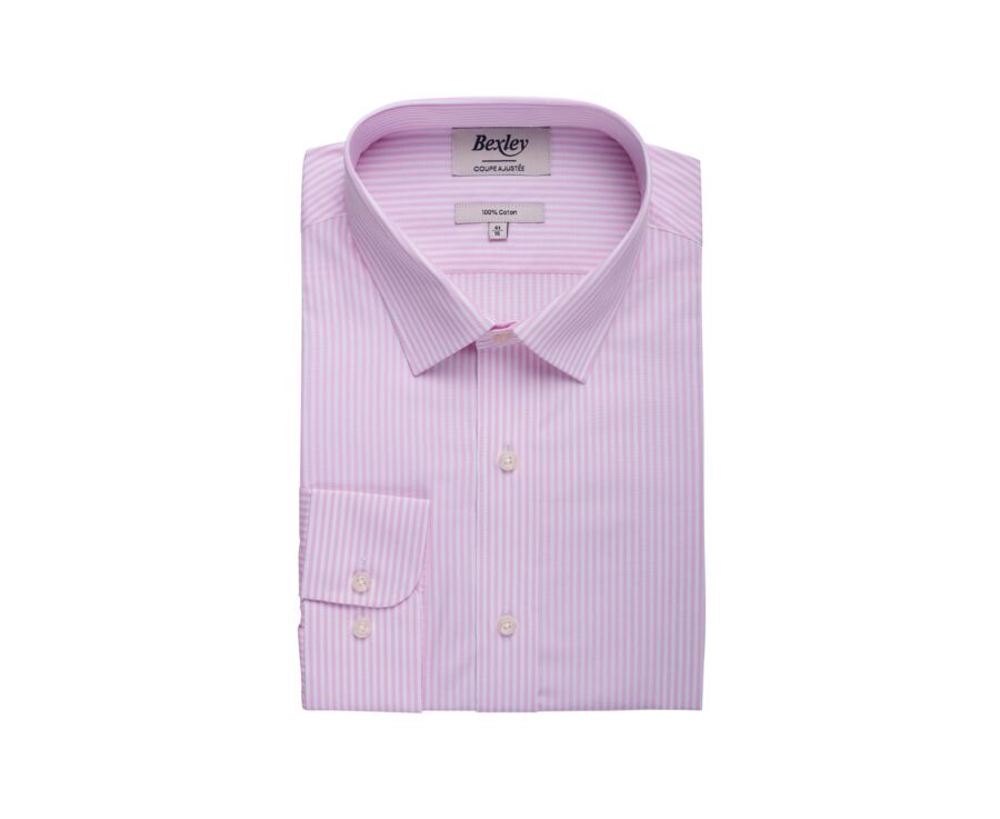Pink and white striped poplin shirt - MAXIMILIEN