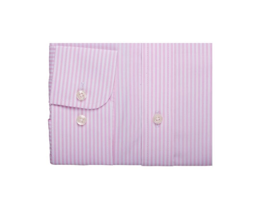 Pink and white striped poplin shirt - MAXIMILIEN