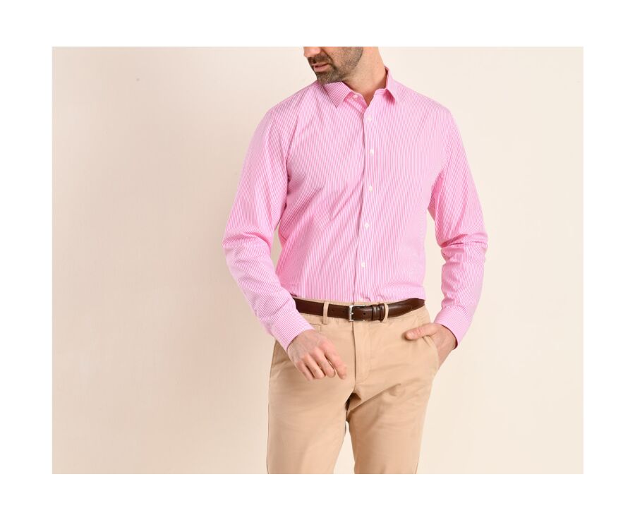 Pink and White striped cotton shirt - MAXIMILIEN