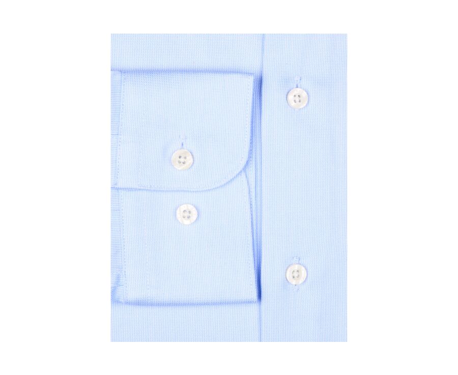 Pale Blue Cotton shirt - Straight collar - PATERNE CLASSIC