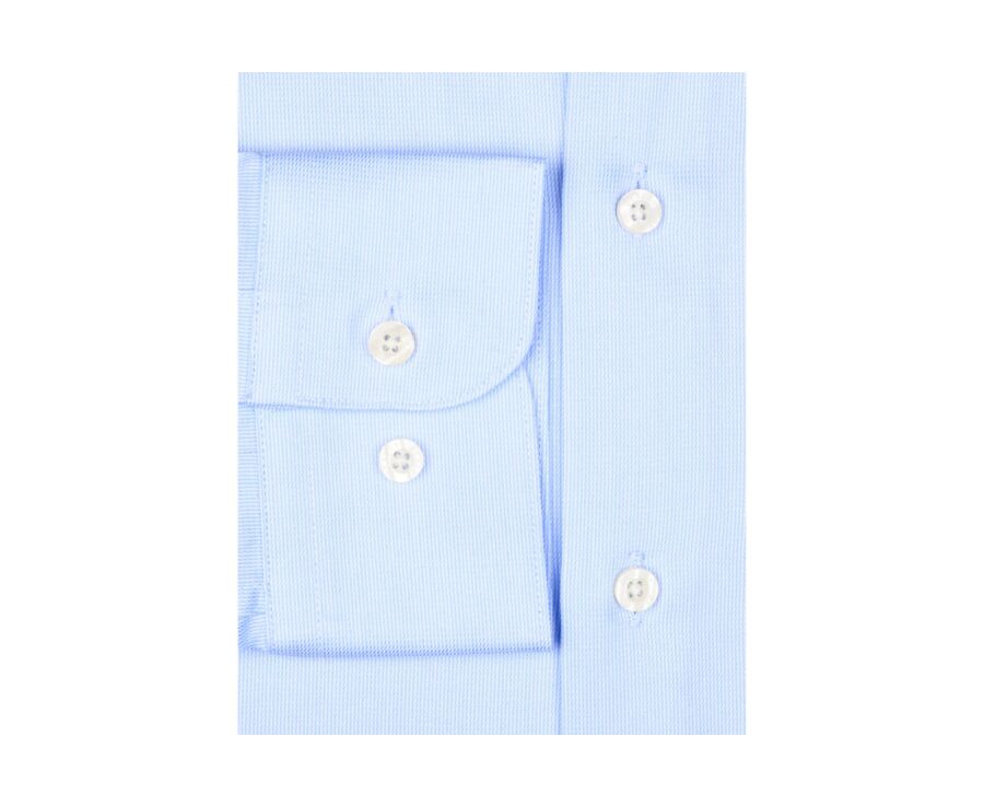 Pale Blue Cotton shirt - Straight collar - PATERNE CLASSIC