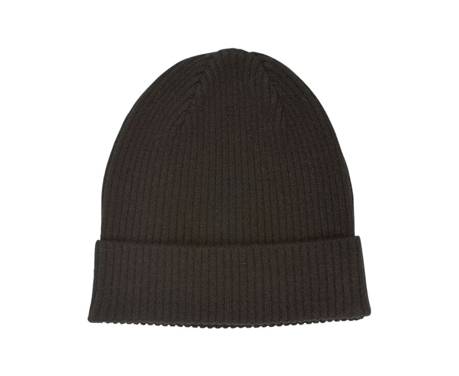 Black Wool Beanie Hat - BENNETH