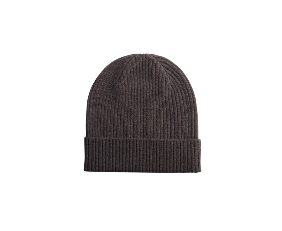 Dark Chocolate Hazelnut Wool Beanie Hat - BENNETH