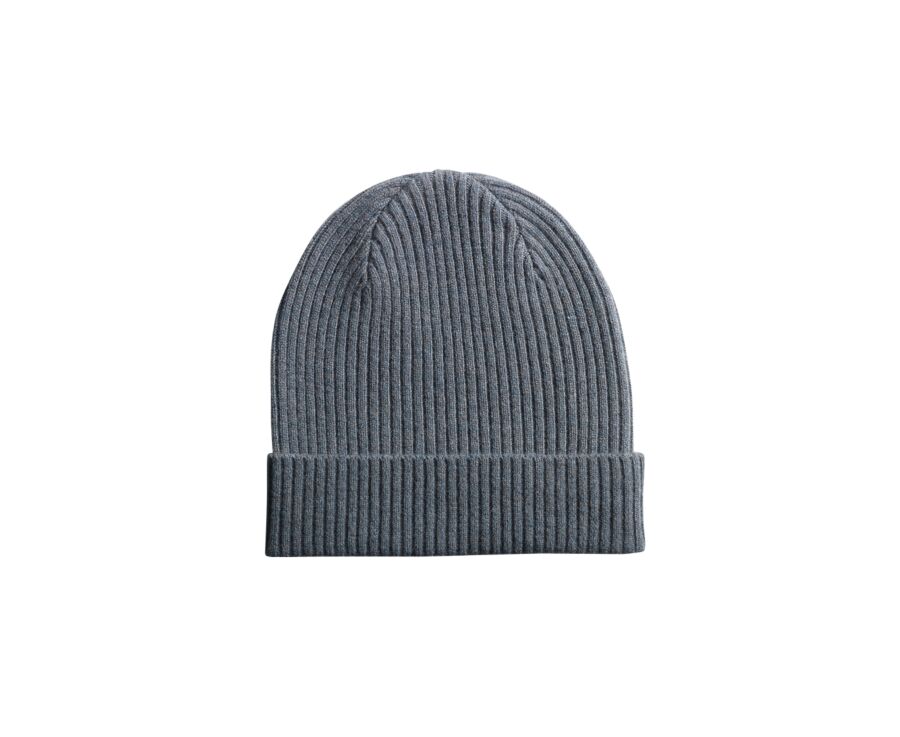 Green Melange Wool Beanie Hat - BENNETH