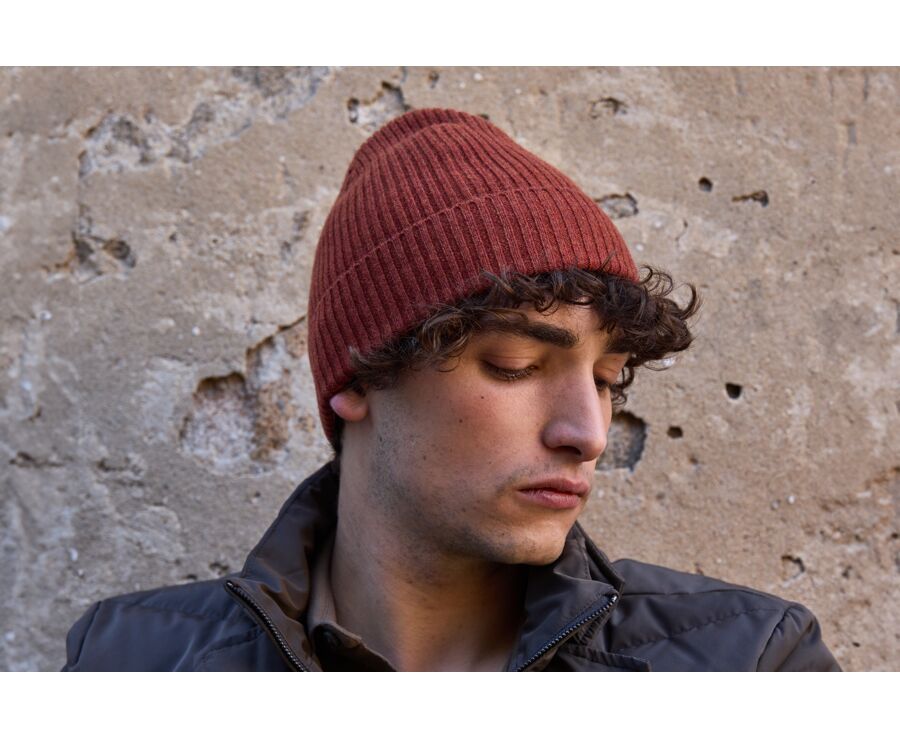 Spice Melange Hazelnut Wool Beanie Hat - BENNETH