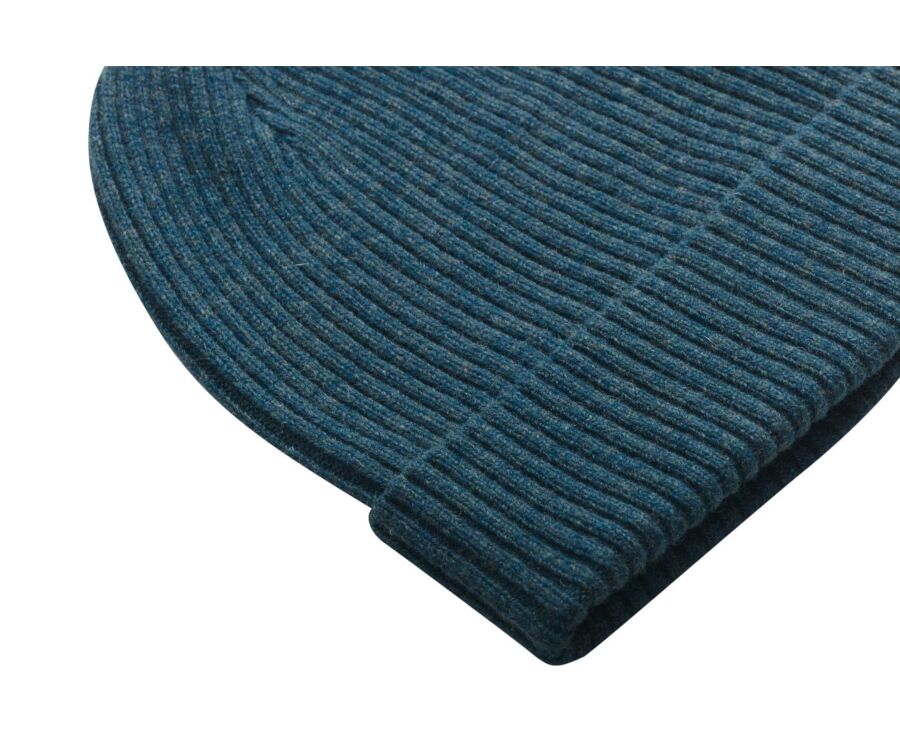 Dark Heather Green Wool Beanie Hat - BENNETH