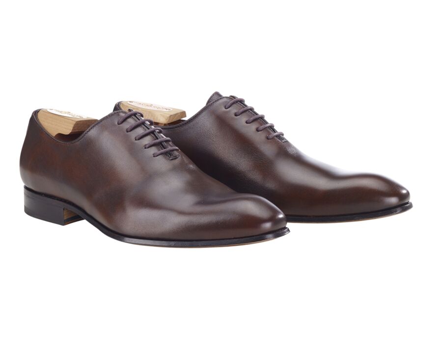Men's Patina Chocolate Oxford Shoes - Leather Outsole - OLDBURY