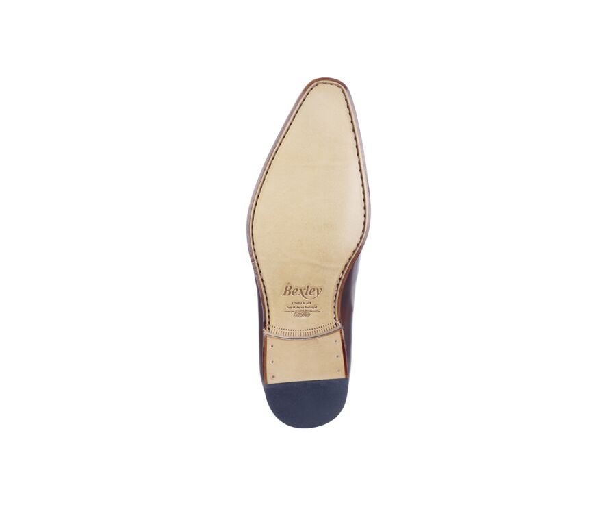 Men's Patina Chocolate Oxford Shoes - Leather Outsole - OLDBURY