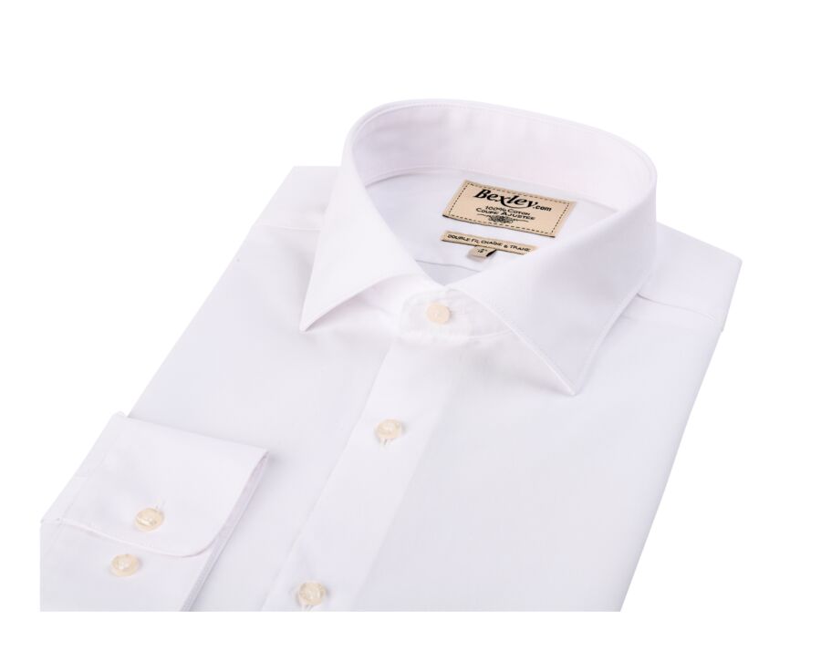 White Poplin Cotton Shirt - Italian collar - LUDOVICO CLASSIC