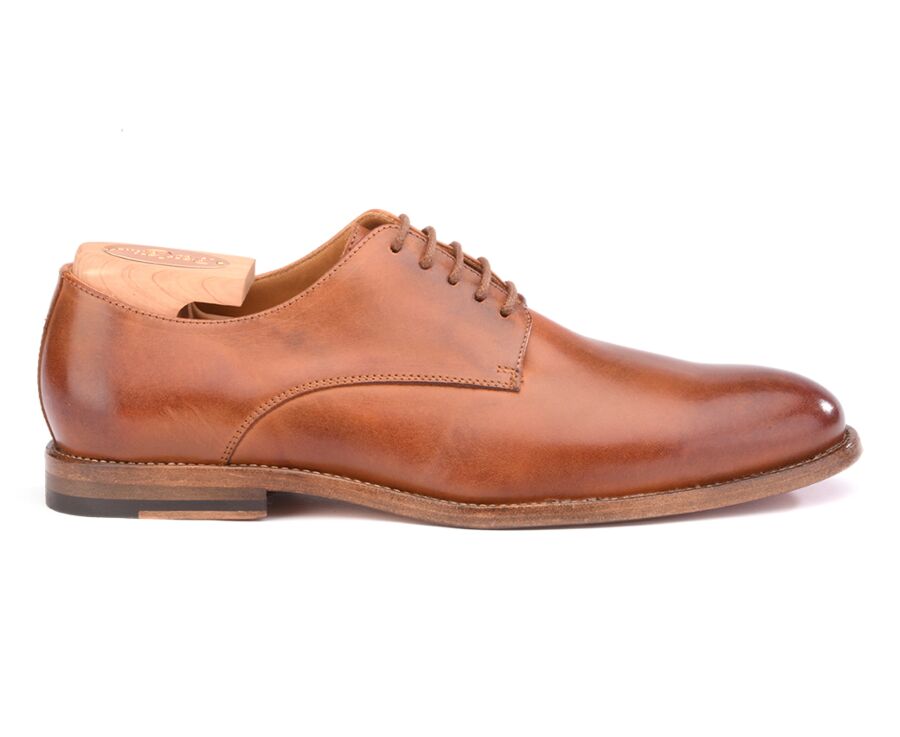 Patina Chestnut Derby Shoes - Leather outsole - HILPERTON