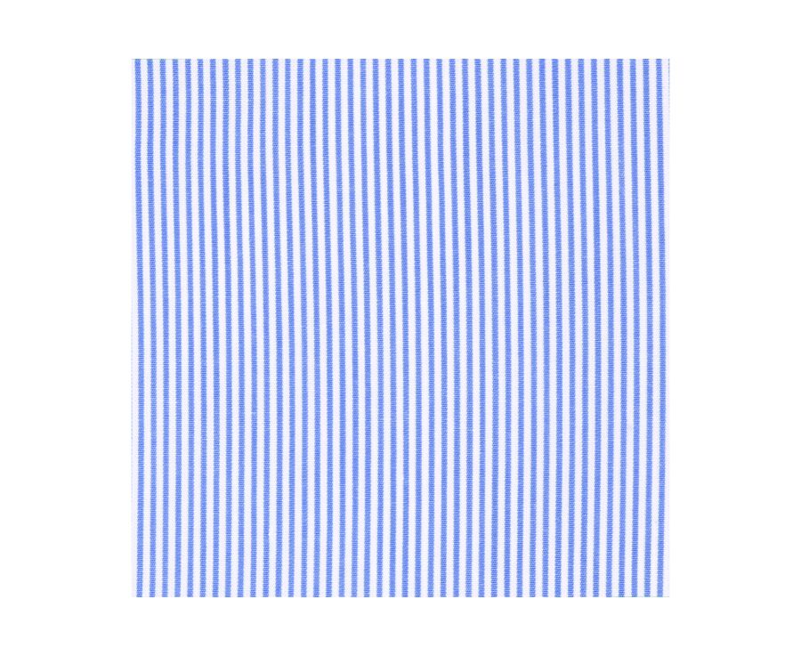 Shirt with thin blue stripes - Straight collar - AUBERTIN CLASSIC