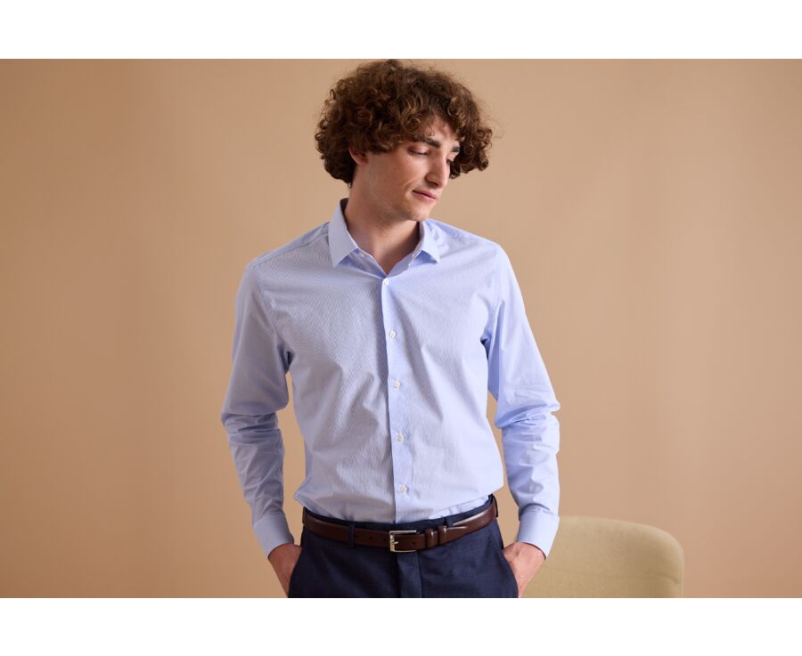 White shirt with blue stripes - ANSELME