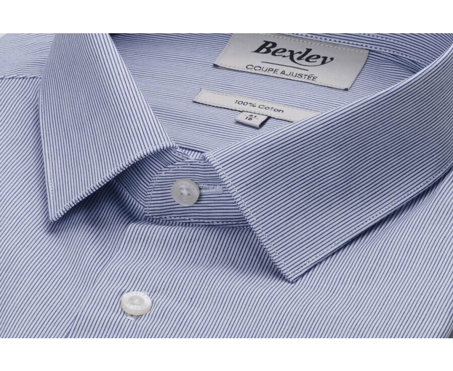 Navy shirt with white stripes - ANSELME