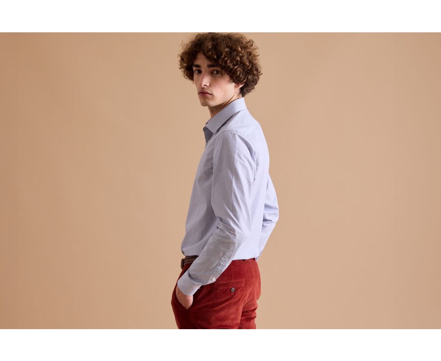 Navy shirt with white stripes - ANSELME