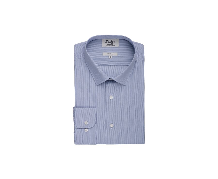 Navy shirt with white stripes - ANSELME