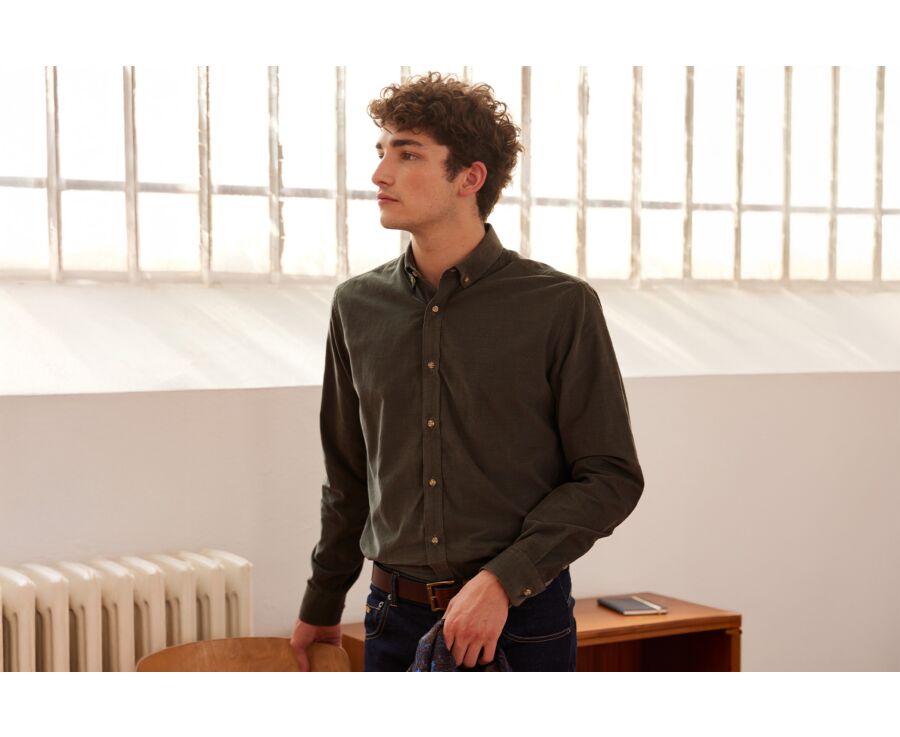 Khaki Corduroy shirt - WAYNE
