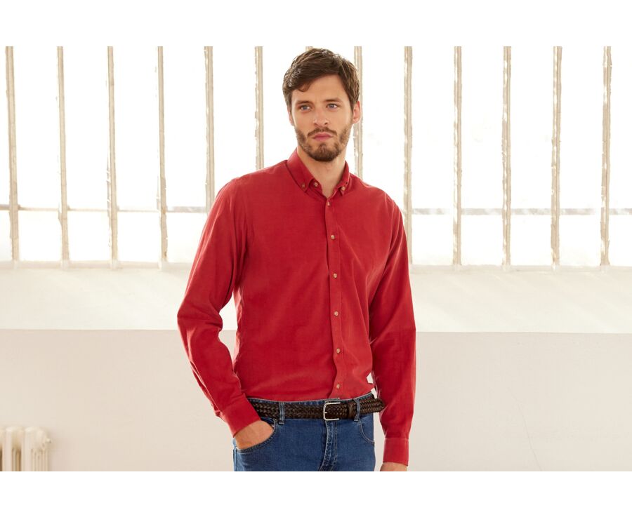Dark Coral Corduroy shirt - WAYNE