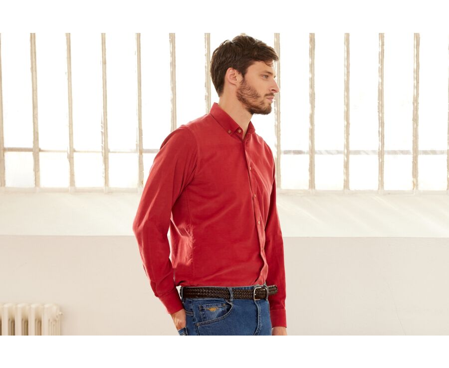 Dark Coral Corduroy shirt - WAYNE