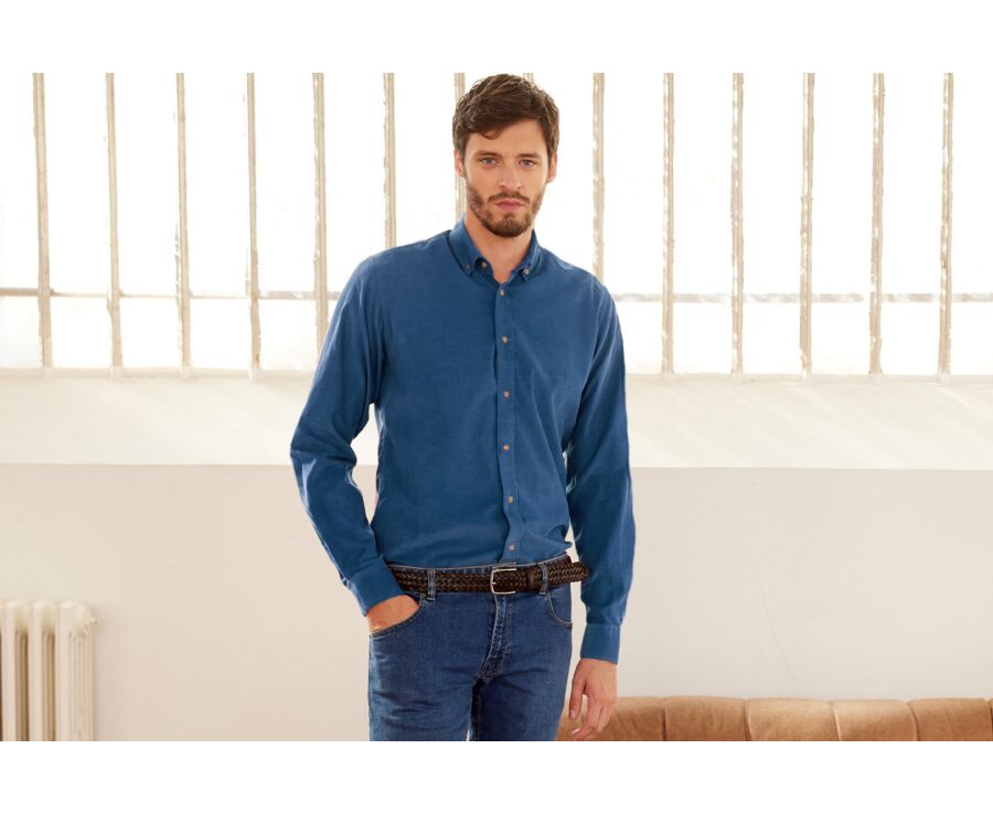 Denim Blue Corduroy shirt - WAYNE