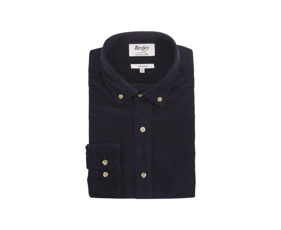 Navy Velvet shirt - WAYNE