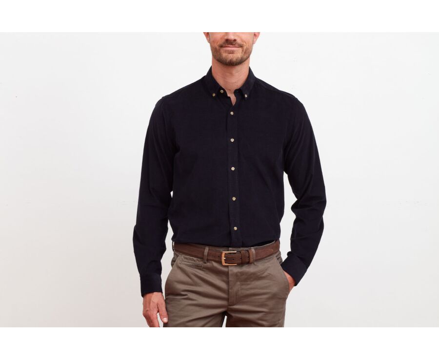 Navy Velvet shirt - WAYNE