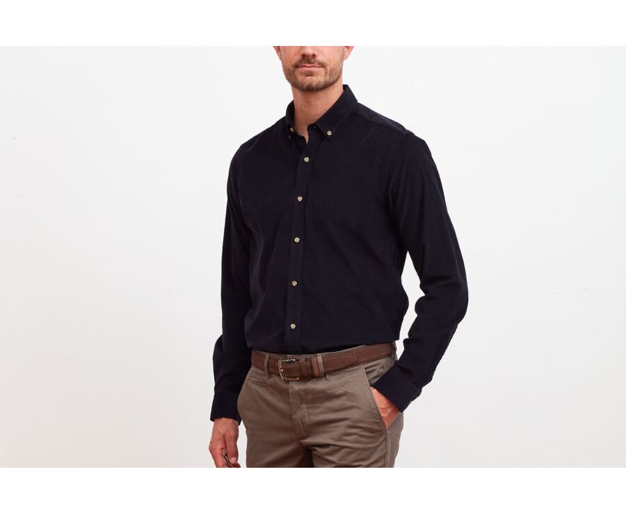Navy Velvet shirt - WAYNE