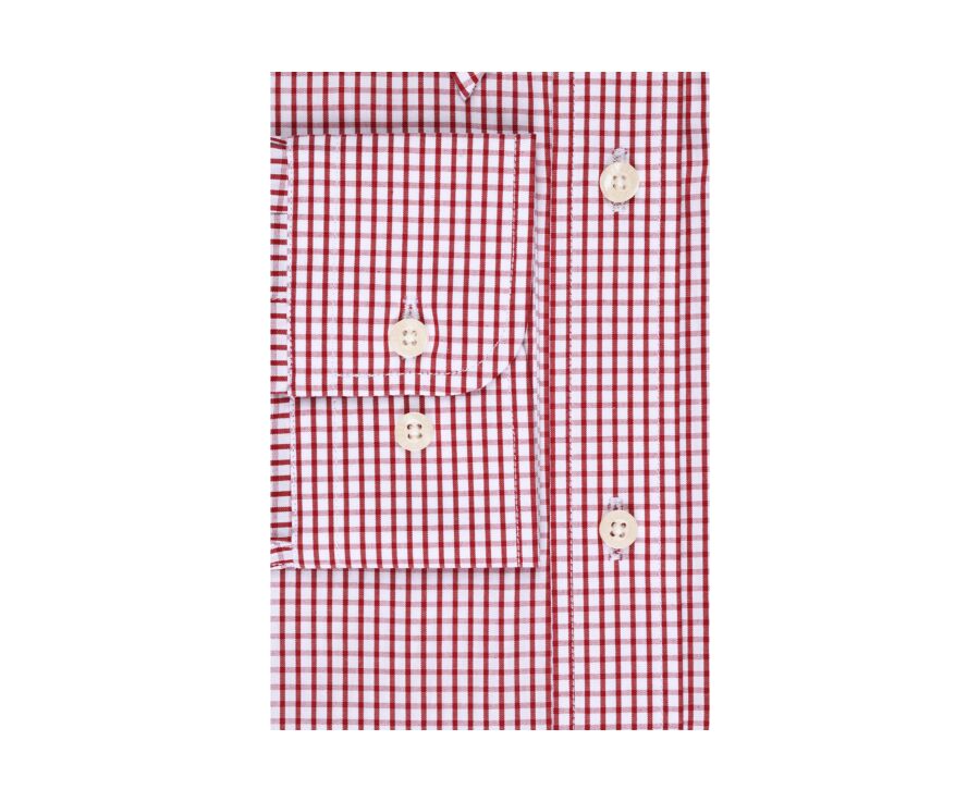 White Cotton shirt with red checks - Pocket - SCOTT