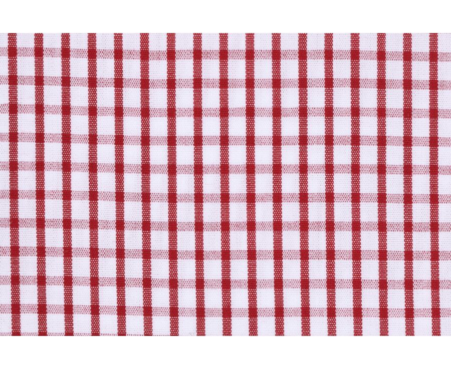 White Cotton shirt with red checks - Pocket - SCOTT