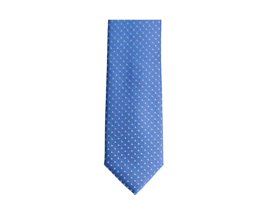 Sky Blue Square Pattern Silk Tie