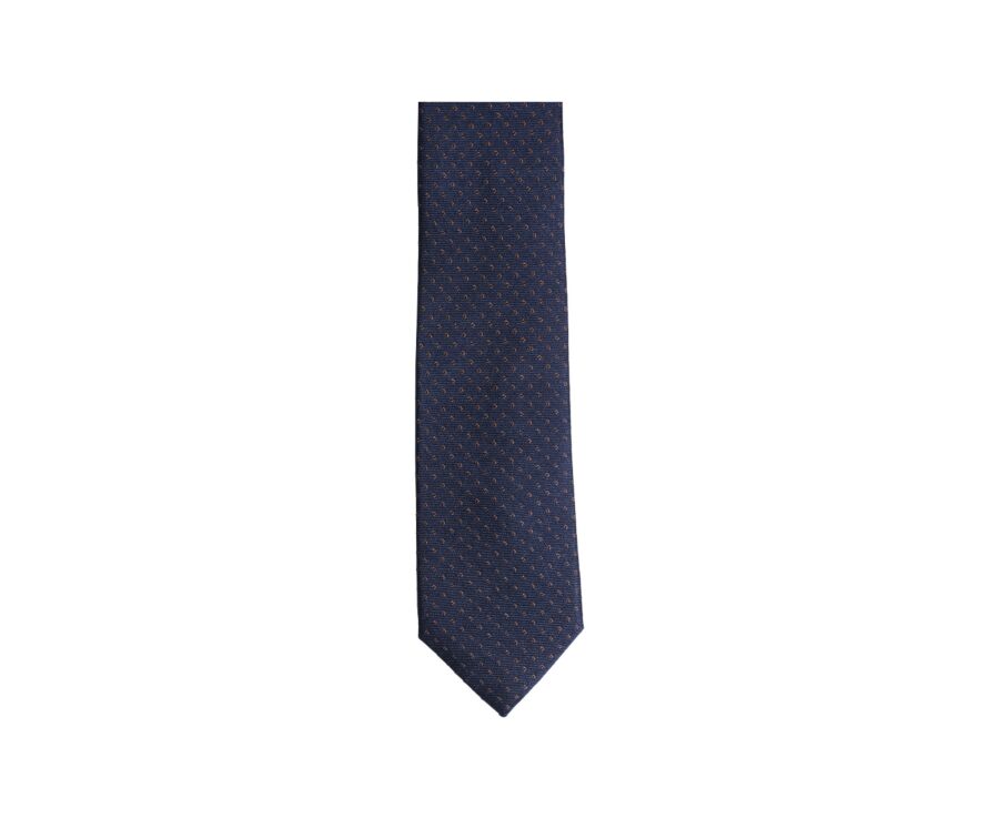 Silk tie with square Pattern Navy and brown