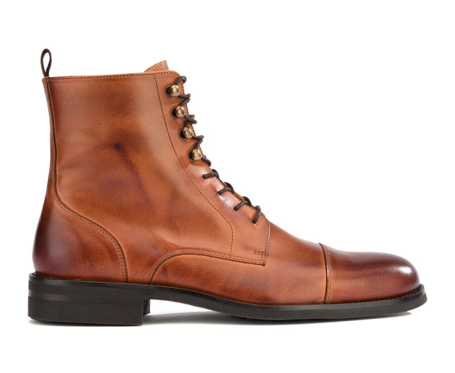Patina Chestnut lace-up Boots Derby - ENFIELD II GOMME CITY