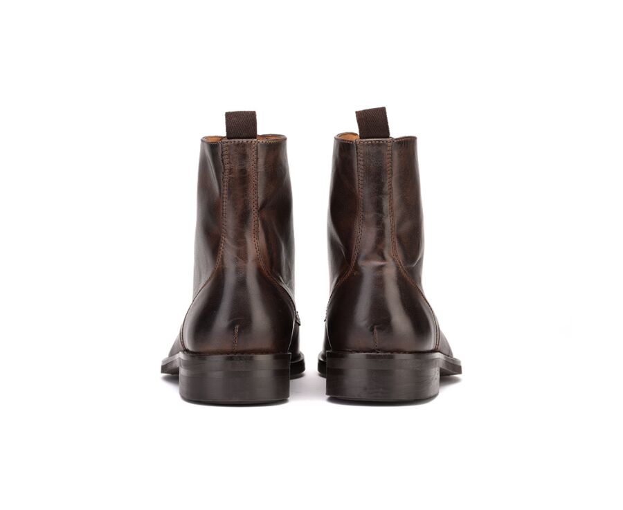 Patina Chocolate lace-up Boots Derby - ENFIELD II GOMME CITY