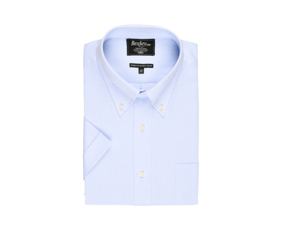 Pale Blue cotton shirt - American collar - PATRICK MC