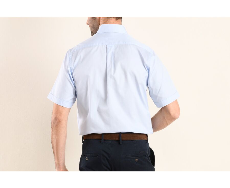 Pale Blue cotton shirt - American collar - PATRICK MC