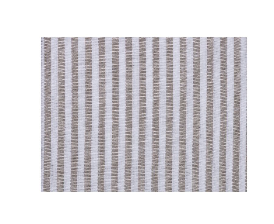 Taupe and White striped cotton linen shirt - EDIBERT