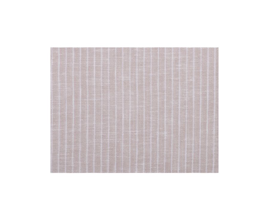 Beige & White trim cotton linen shirt - EDIBERT