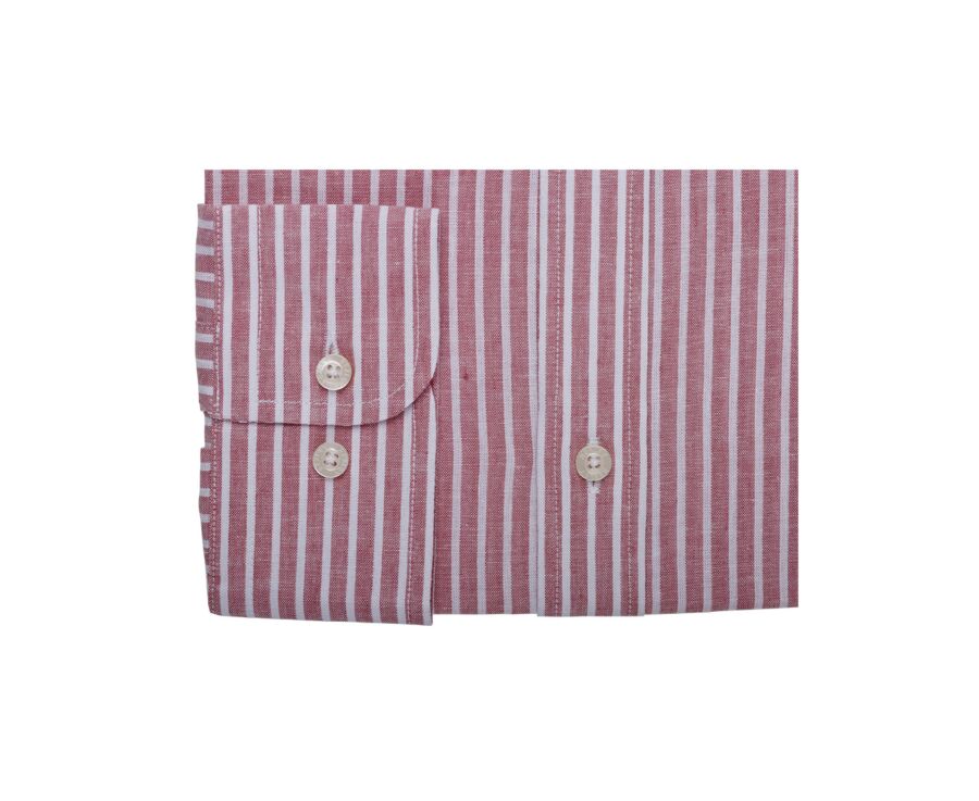 Old Pink and White cotton linen shirt - EDIBERT