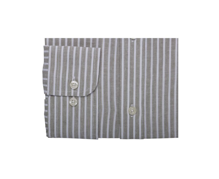 Linden Green and White Chambray cotton linen shirt - EDIBERT