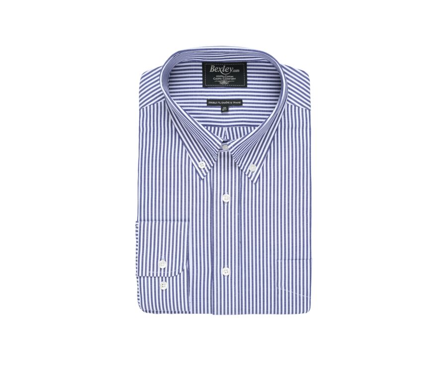 Ocean Blue and White striped shirt - KELLEN
