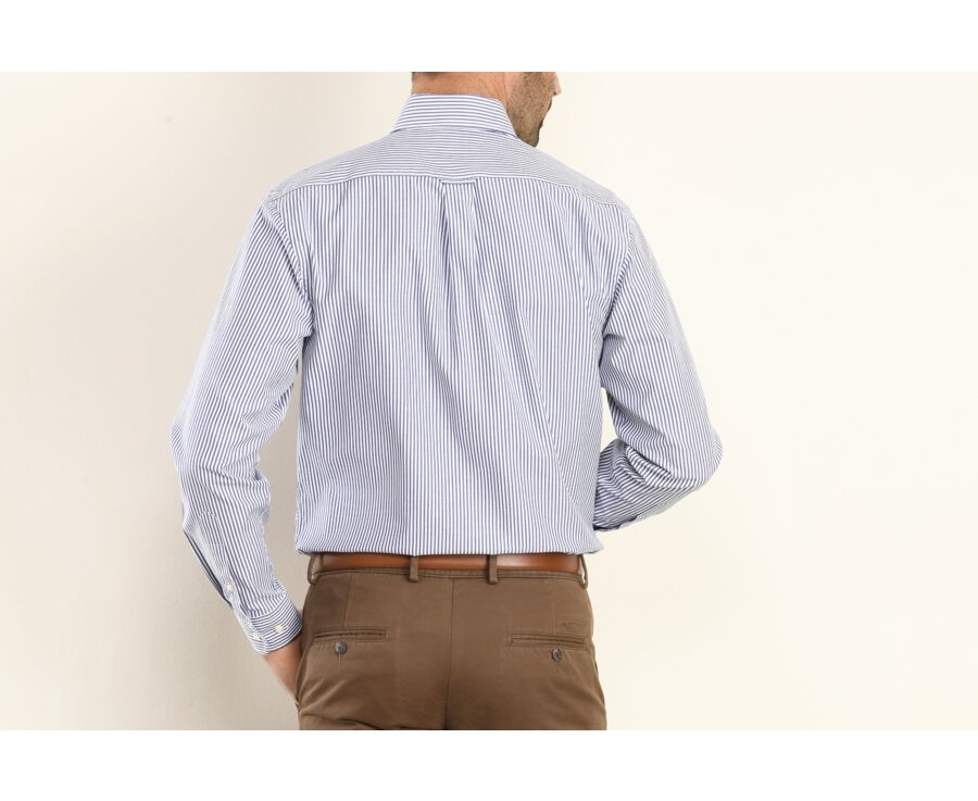 Ocean Blue and White striped shirt - KELLEN