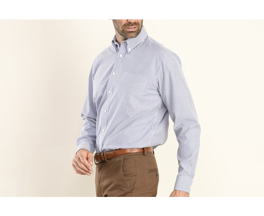 Ocean Blue and White striped shirt - KELLEN