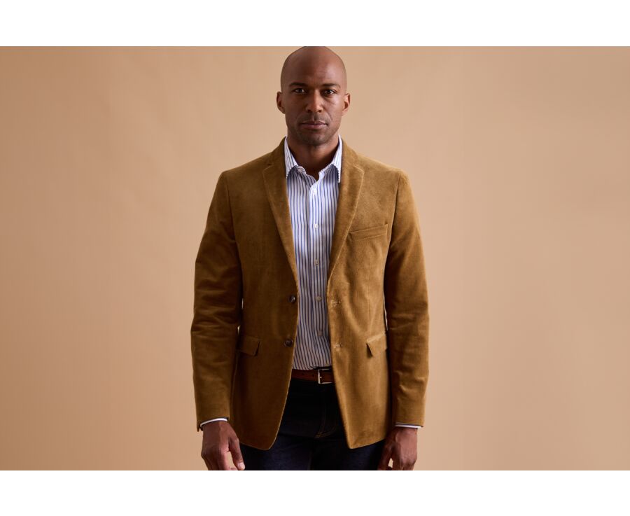 Men's Camel Suit Blazer - LÉONTILDE
