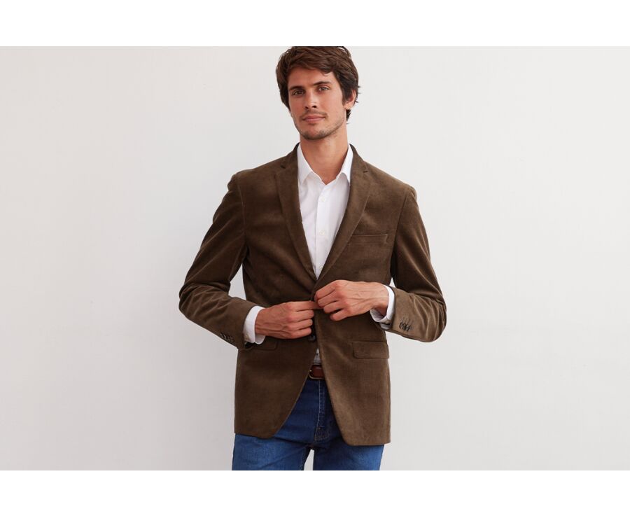 Men's Dark Taupe Suit Blazer - LÉONTILDE