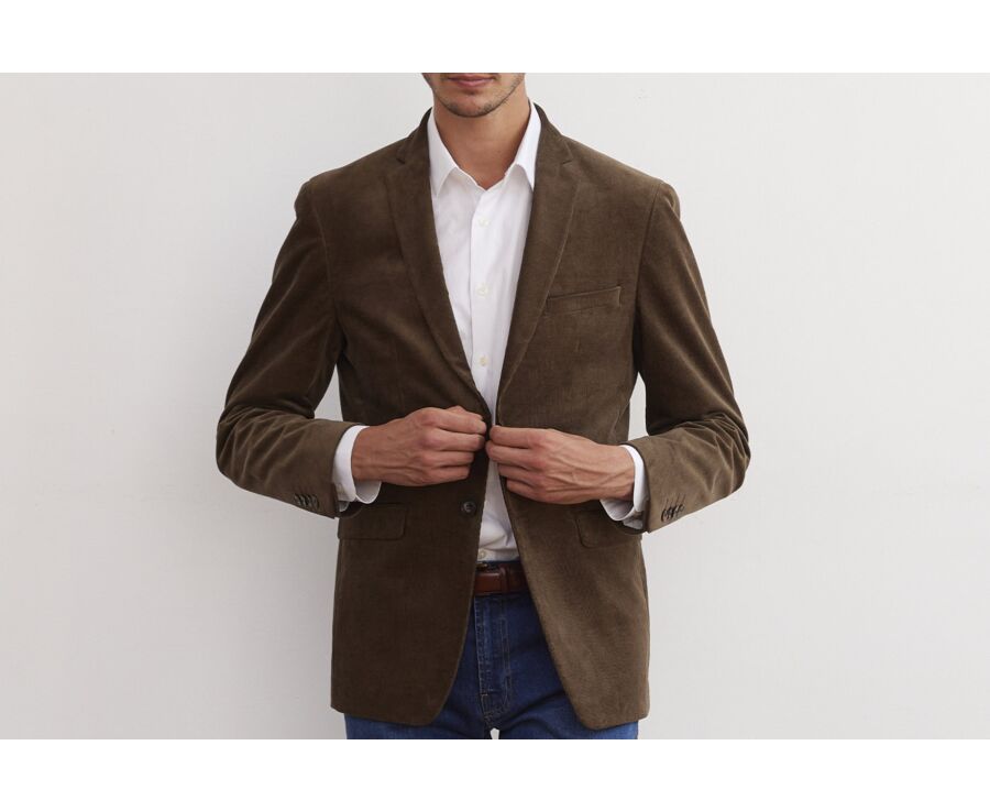 Men's Dark Taupe Suit Blazer - LÉONTILDE