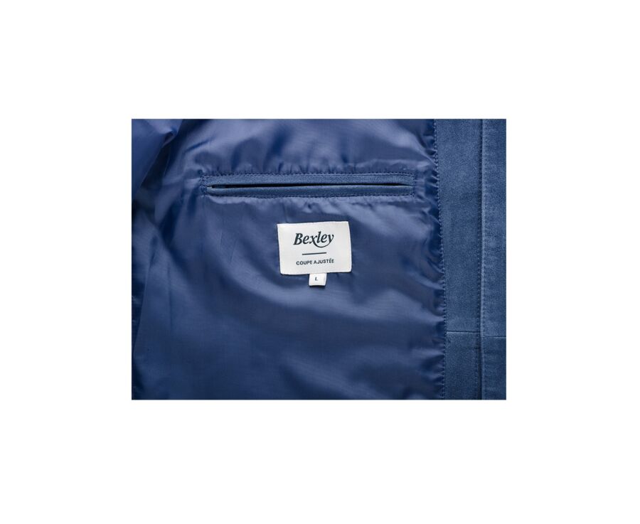 Blue Leather Jacket - FAUSTIN