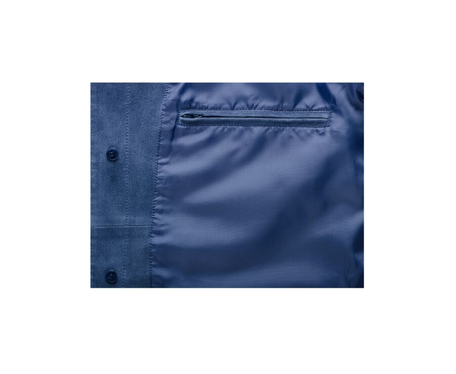Blue Leather Jacket - FAUSTIN